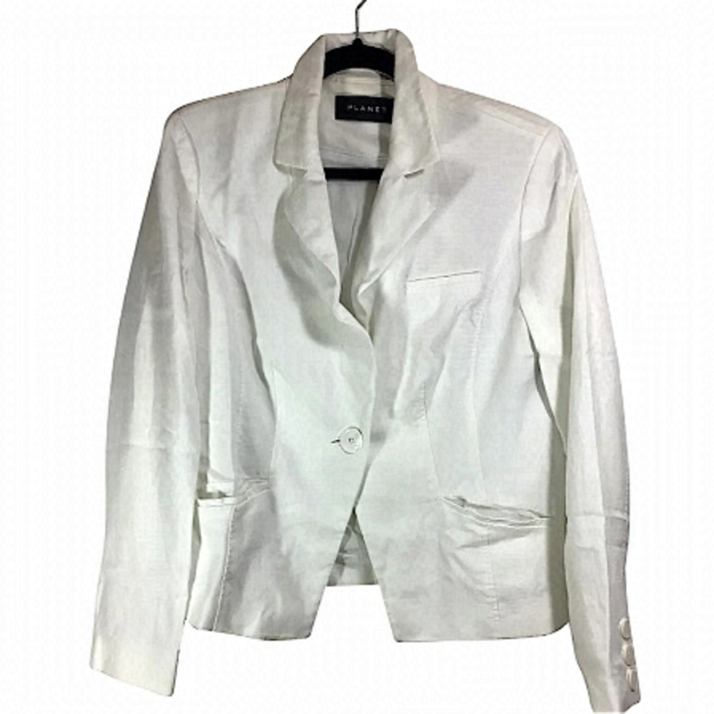 PLANET 100% Linen white blazer